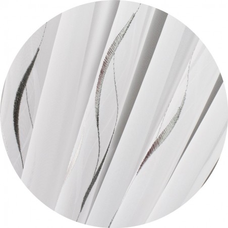Biała firana rozkładana z delikatnym, szarym wzorem po całości 150x235cm