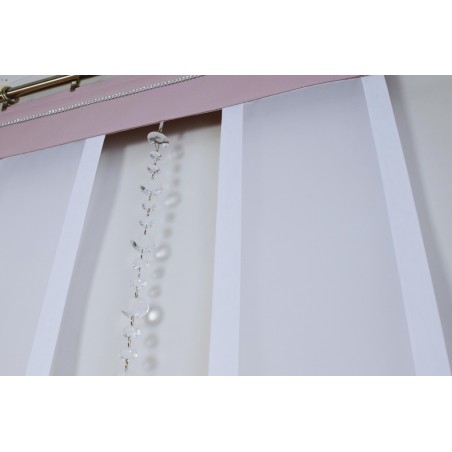 Elegancki biało-różowy panel z dodatkiem srebrnych cekinów 60x135cm